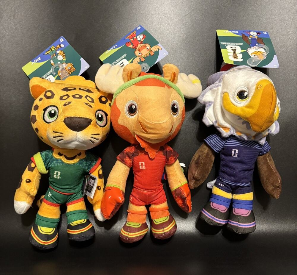 FIFA World Cup 2026 Mascot Plush Set of 3 Zayú, Maple and Clutch Jazwares NWT